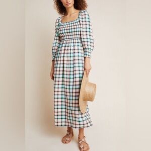 Anthropologie Maeve Multicolor Plaid Dress